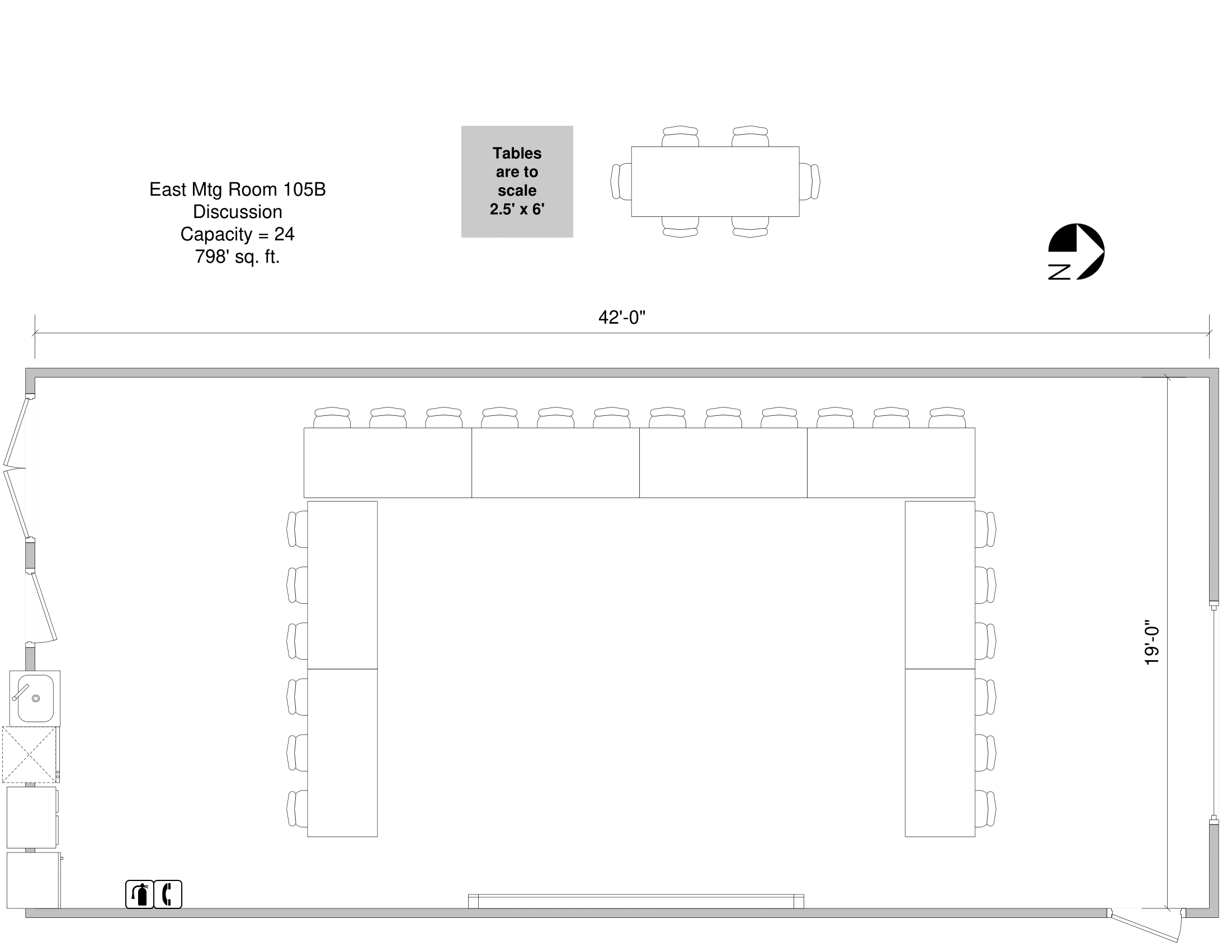 Discussion set-up in East Meeting Room