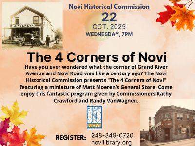 History of novi's General Store talk on October 22nd, 2025 at 7pm at Novi Public Library